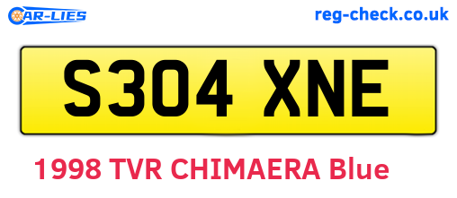 S304XNE are the vehicle registration plates.