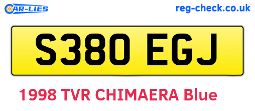 S380EGJ are the vehicle registration plates.
