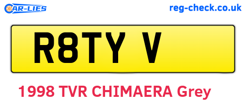 R8TYV are the vehicle registration plates.