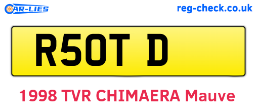 R5OTD are the vehicle registration plates.