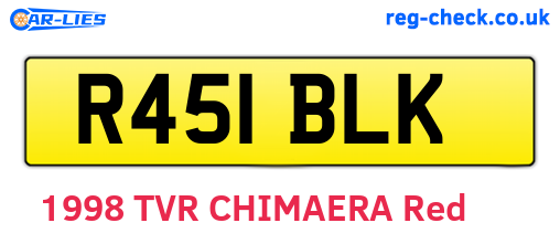R451BLK are the vehicle registration plates.