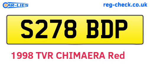 S278BDP are the vehicle registration plates.