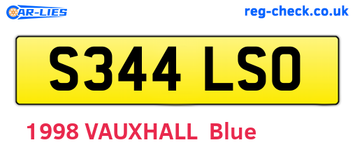 S344LSO are the vehicle registration plates.