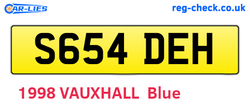 S654DEH are the vehicle registration plates.