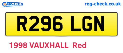 R296LGN are the vehicle registration plates.