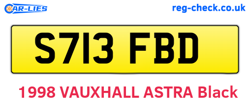 S713FBD are the vehicle registration plates.