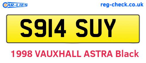 S914SUY are the vehicle registration plates.
