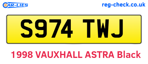 S974TWJ are the vehicle registration plates.