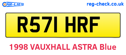 R571HRF are the vehicle registration plates.
