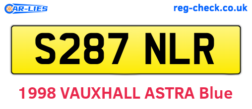S287NLR are the vehicle registration plates.