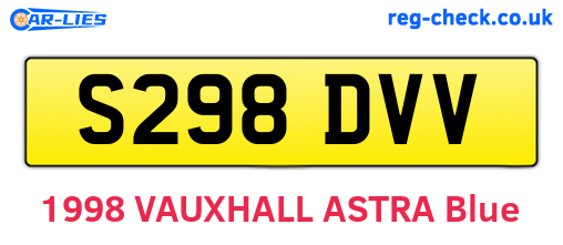 S298DVV are the vehicle registration plates.