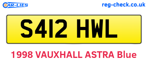 S412HWL are the vehicle registration plates.