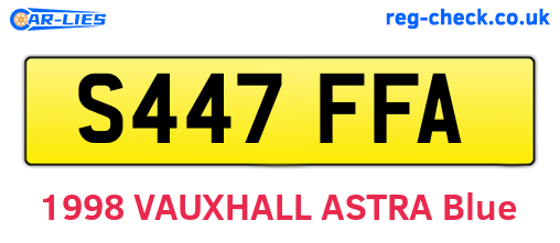 S447FFA are the vehicle registration plates.