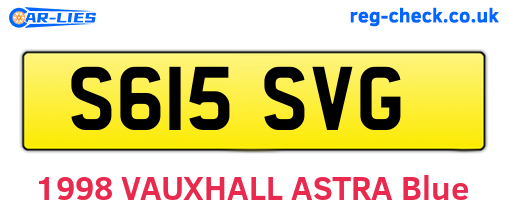 S615SVG are the vehicle registration plates.