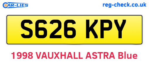 S626KPY are the vehicle registration plates.