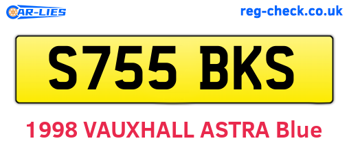 S755BKS are the vehicle registration plates.