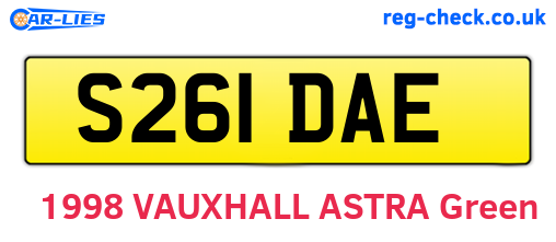 S261DAE are the vehicle registration plates.