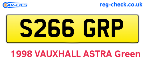 S266GRP are the vehicle registration plates.