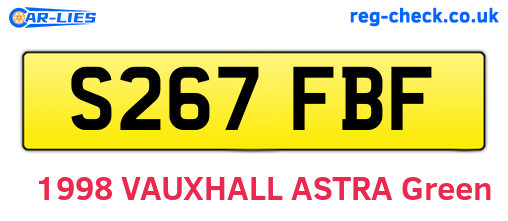 S267FBF are the vehicle registration plates.