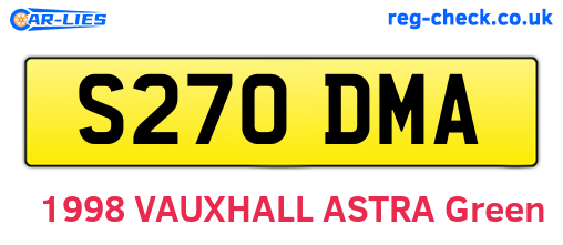 S270DMA are the vehicle registration plates.