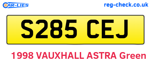S285CEJ are the vehicle registration plates.