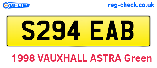 S294EAB are the vehicle registration plates.