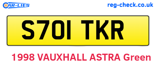 S701TKR are the vehicle registration plates.