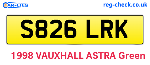 S826LRK are the vehicle registration plates.