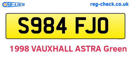 S984FJO are the vehicle registration plates.