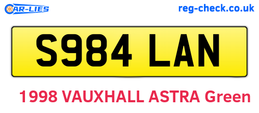 S984LAN are the vehicle registration plates.