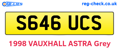 S646UCS are the vehicle registration plates.