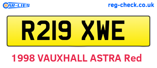 R219XWE are the vehicle registration plates.