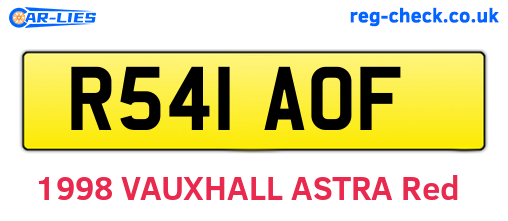 R541AOF are the vehicle registration plates.