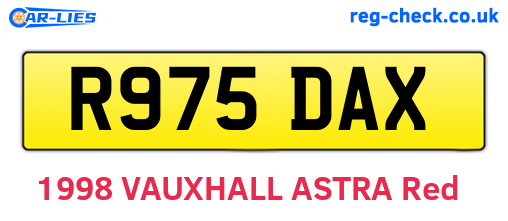 R975DAX are the vehicle registration plates.