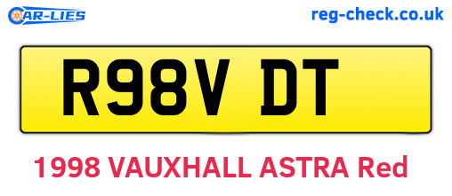R98VDT are the vehicle registration plates.