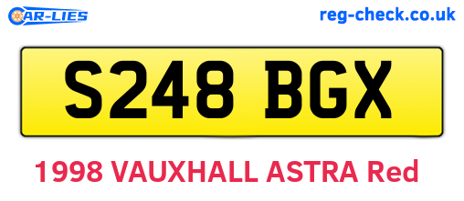 S248BGX are the vehicle registration plates.