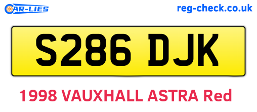 S286DJK are the vehicle registration plates.