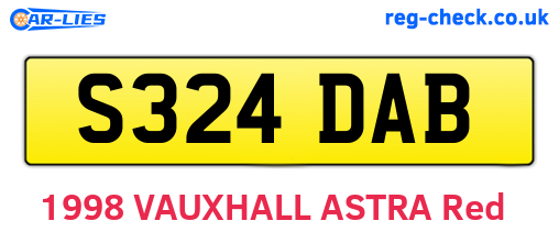 S324DAB are the vehicle registration plates.
