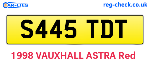 S445TDT are the vehicle registration plates.
