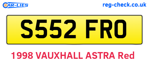 S552FRO are the vehicle registration plates.