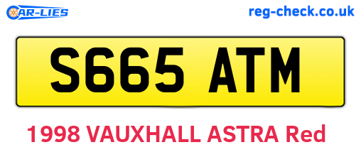 S665ATM are the vehicle registration plates.
