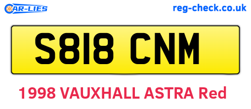 S818CNM are the vehicle registration plates.