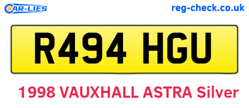 R494HGU are the vehicle registration plates.