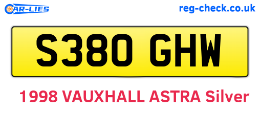 S380GHW are the vehicle registration plates.
