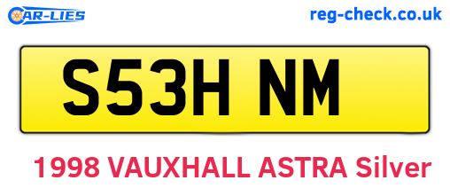 S53HNM are the vehicle registration plates.