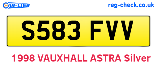 S583FVV are the vehicle registration plates.