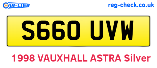 S660UVW are the vehicle registration plates.