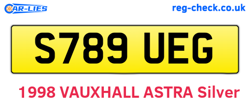 S789UEG are the vehicle registration plates.