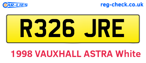 R326JRE are the vehicle registration plates.