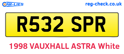 R532SPR are the vehicle registration plates.